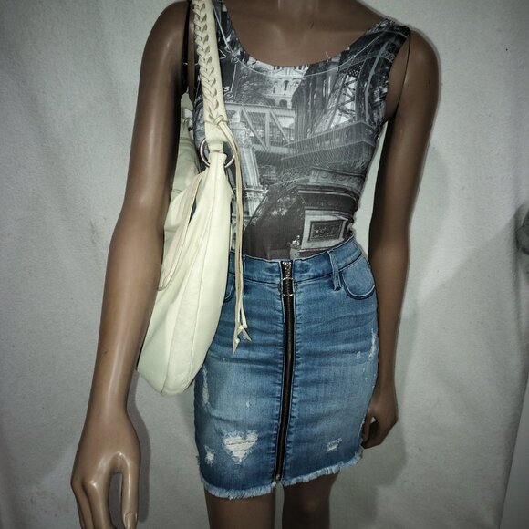 Christopher Kon Alanna Cream Colored Hobo Leather Bag - Picture 2 of 16